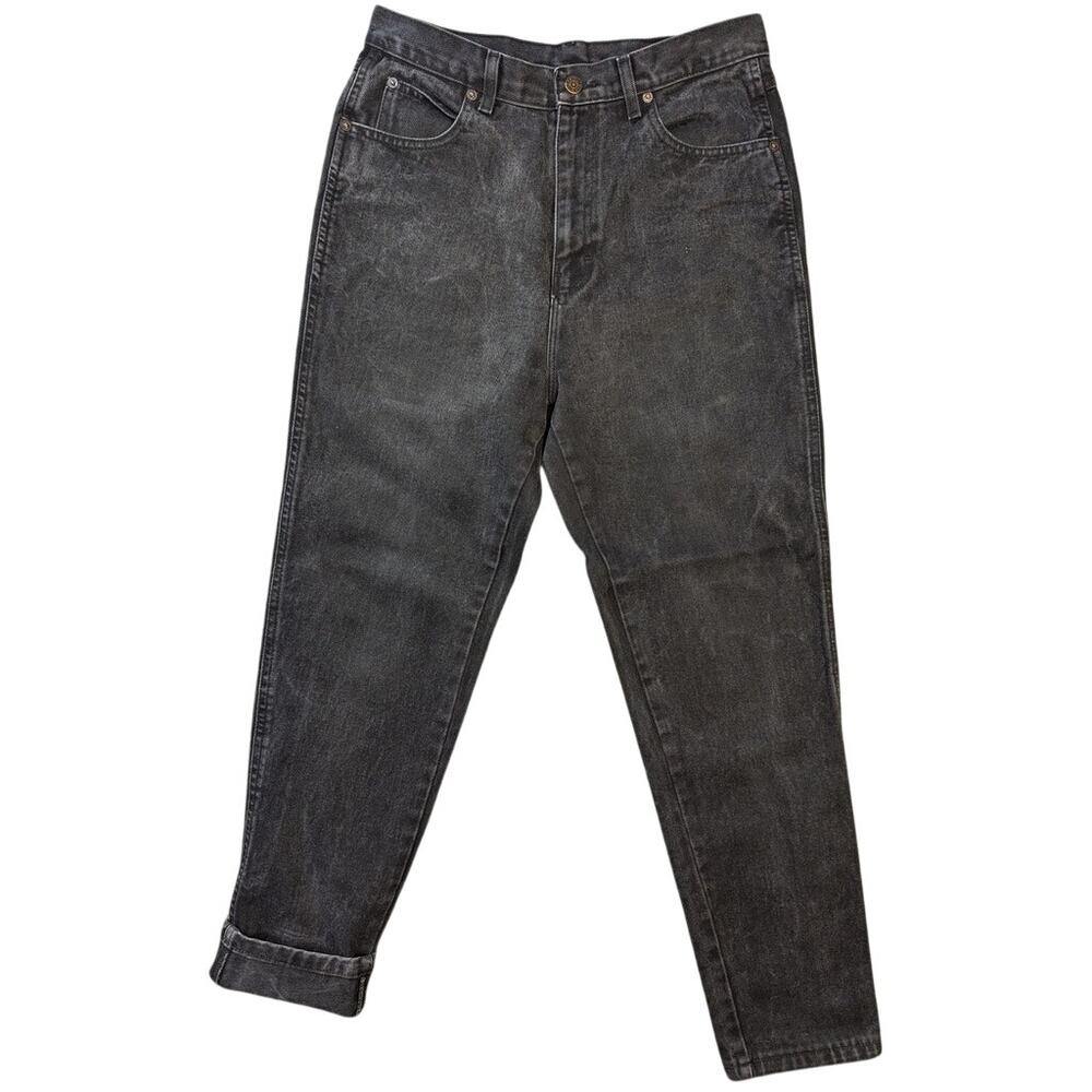 Vintage JEANJER High Rise Tapered Leg Mom Jeans 29" Black Wash Minimalist Indie